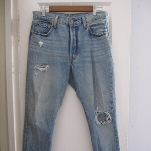 Levi 501s Distressed Jeans with Button Fly Size W29 L28